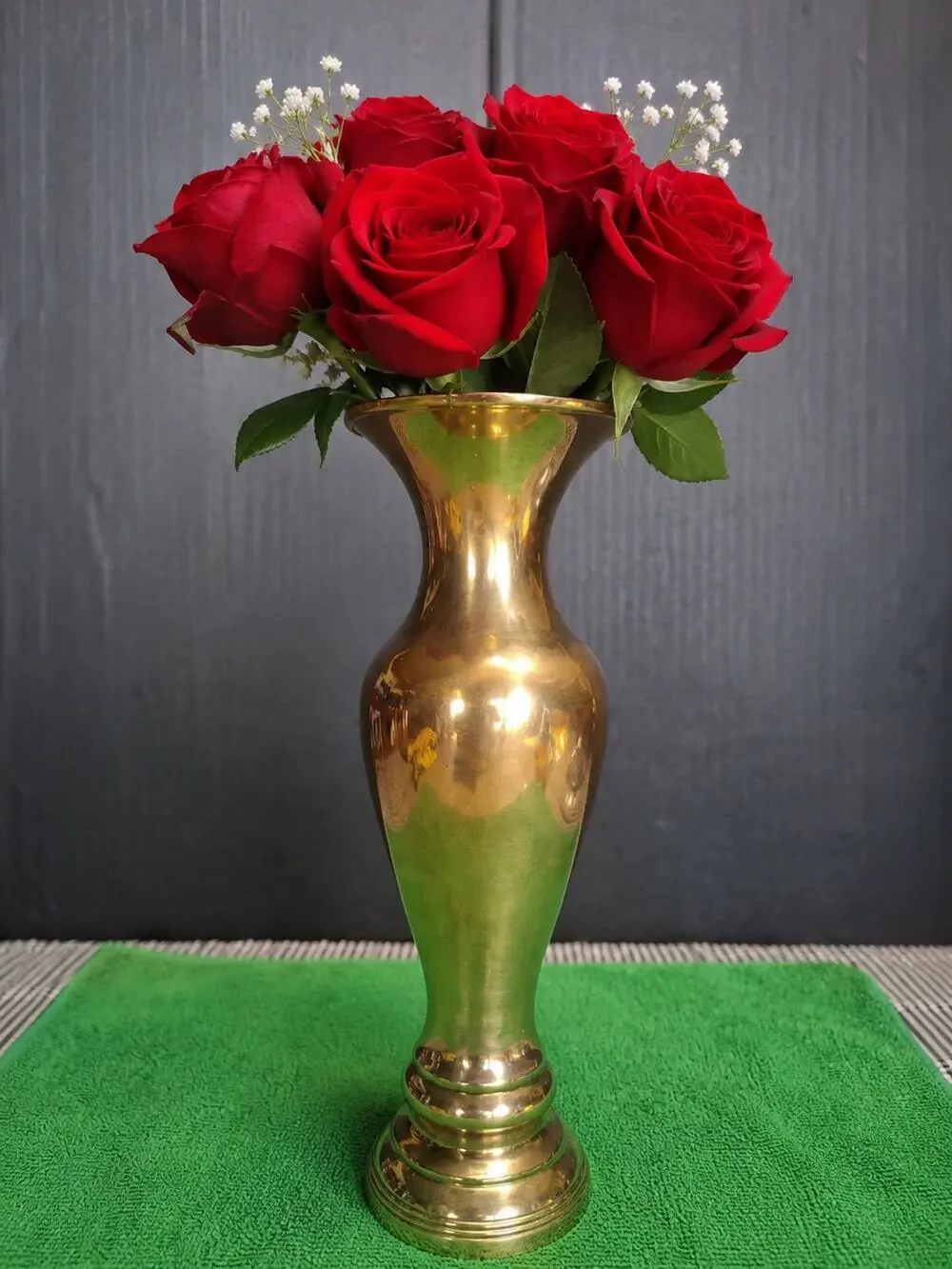 Vintage Solid Brass Bud Vase 9